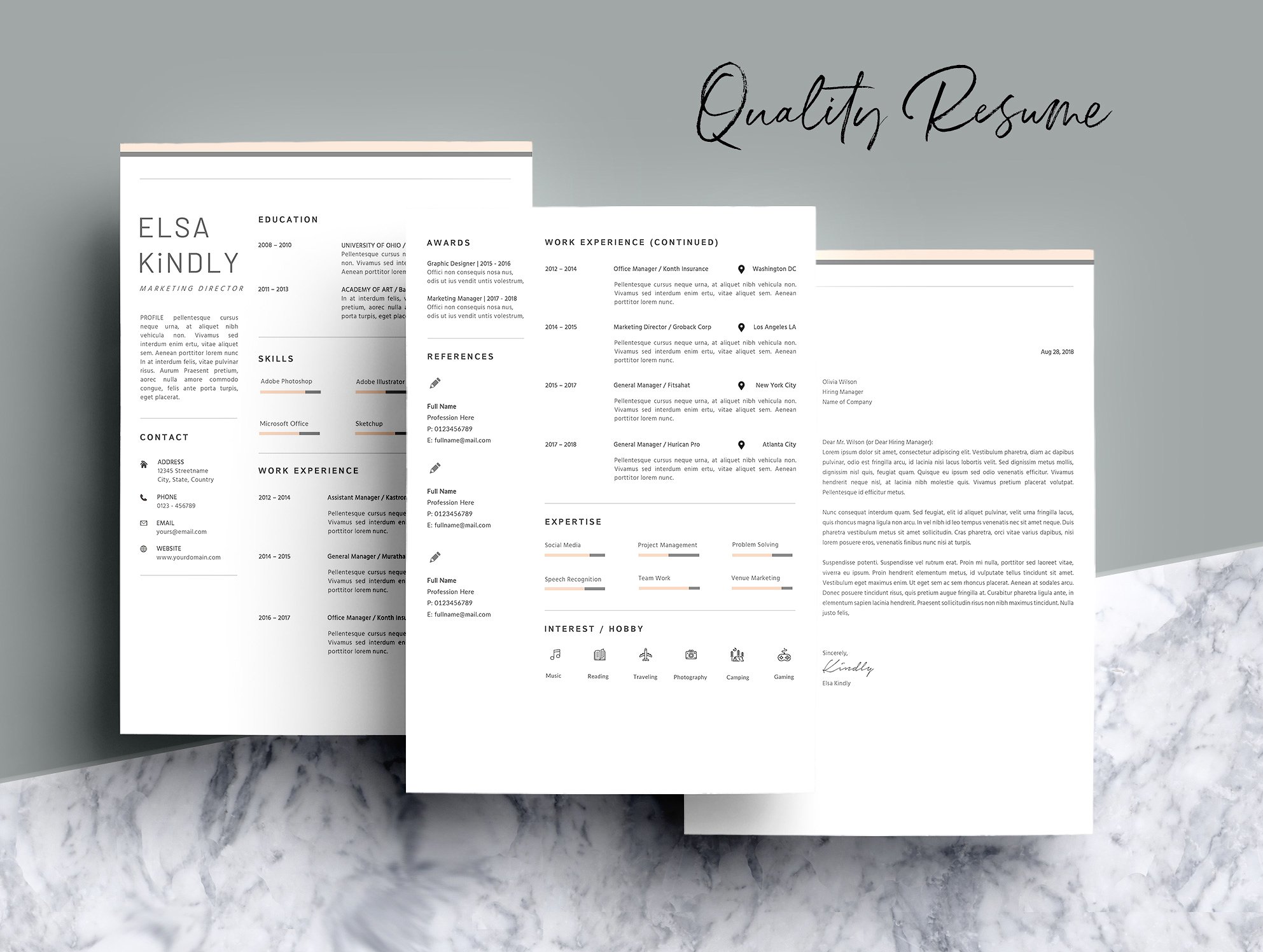 时尚简历模板 Resume Template – Brigh