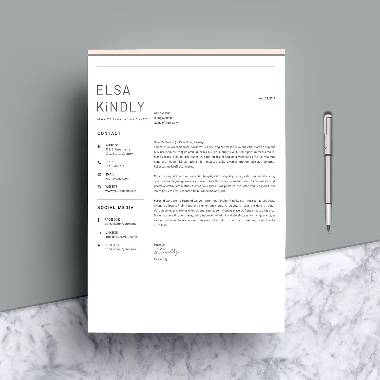 时尚简历模板 Resume Template – Brigh