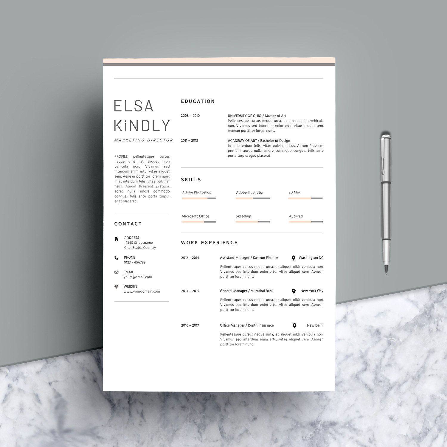 时尚简历模板 Resume Template – Brigh