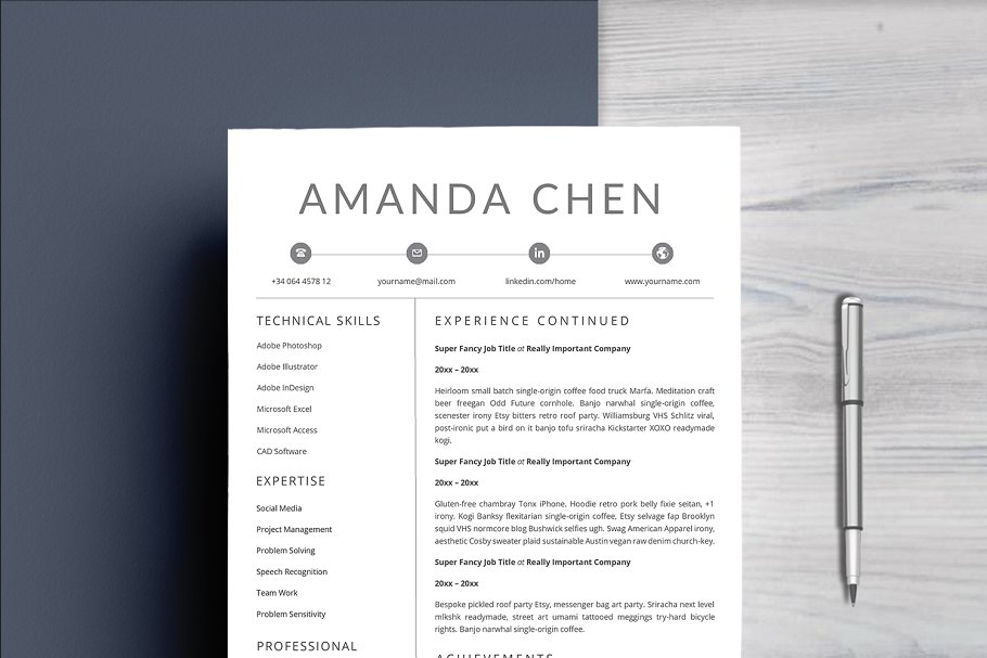 简单的简历模板下载 Resume Template  Cov