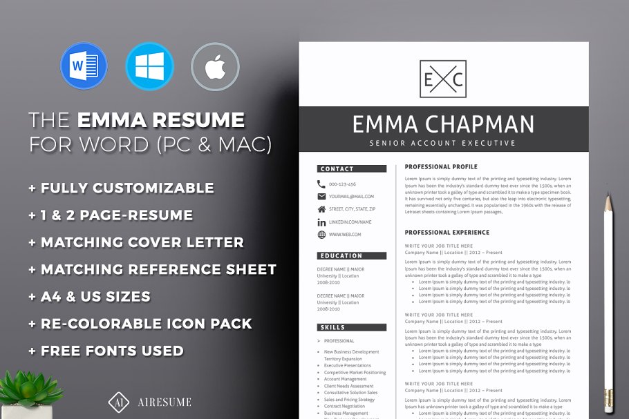 简单的简历模板 Resume CV Template #13