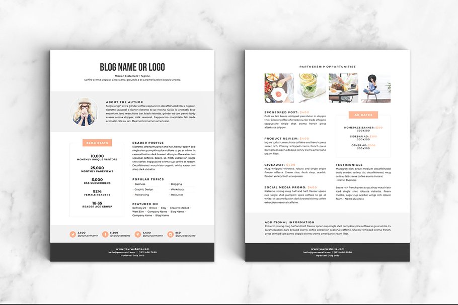 高端简历模板 Media Kit Template No.1