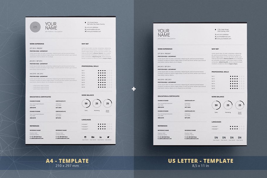 干净的简历模板 Clean ResumeCv Templat