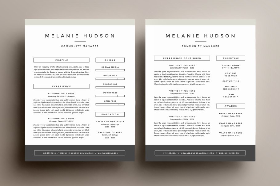 简单简历模板下载 Resume Template 4 Pac