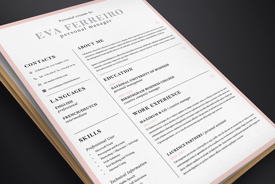 干净的简历模板 Clean Resume Template