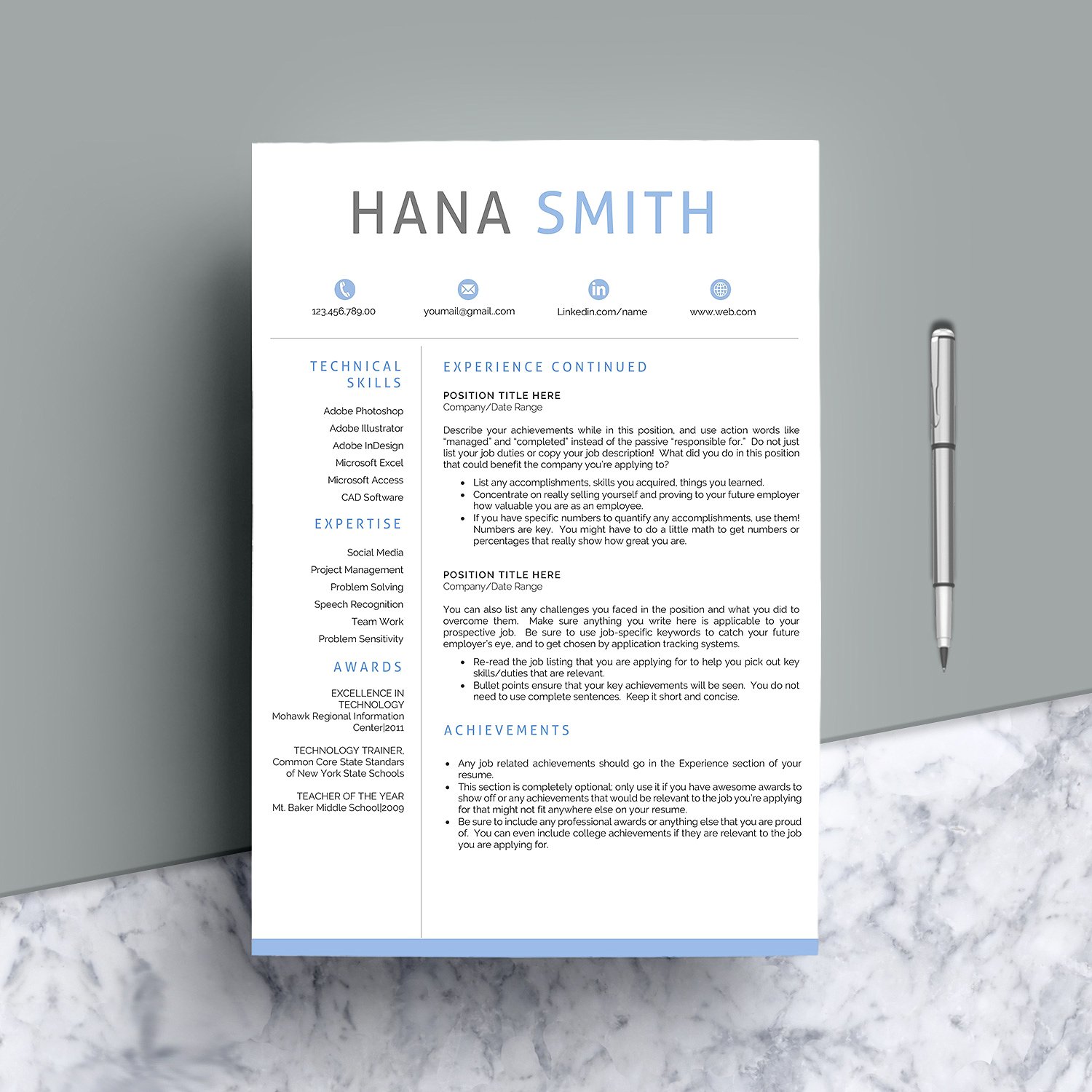 简历设计模板 Resume Template CV Word