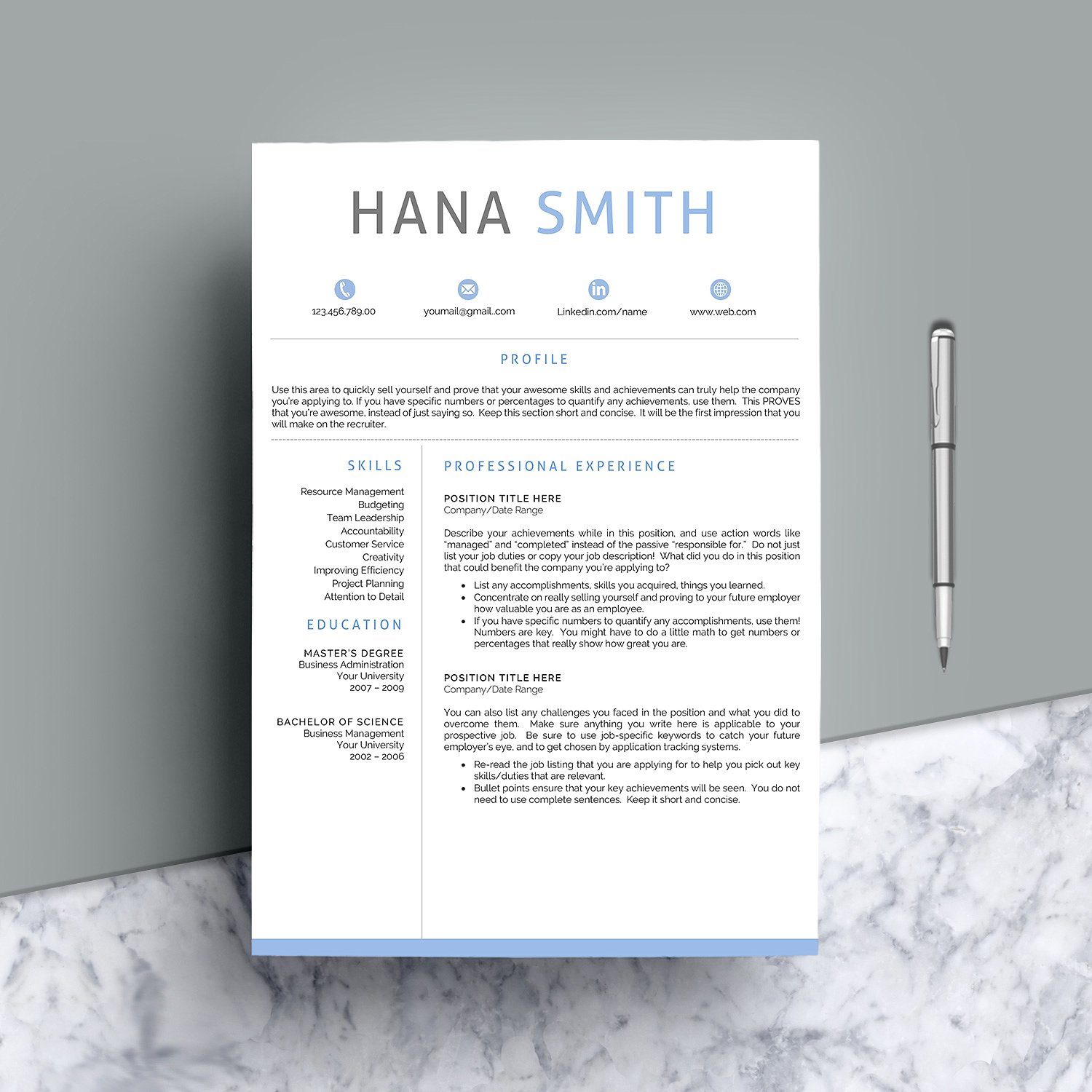 简历设计模板 Resume Template CV Word