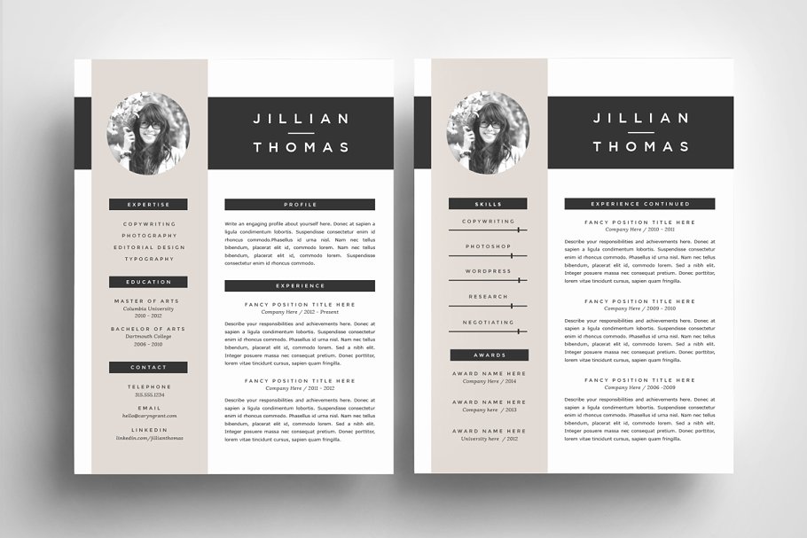 专业简历模板 Resume Template 4 Pack