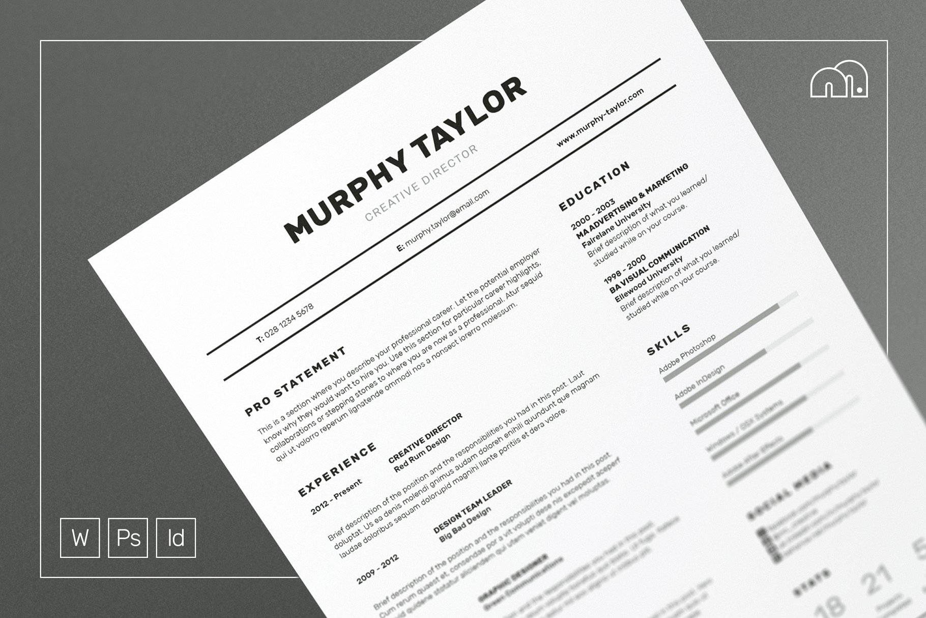 简单的个人简历模板 Murphy – Resume CV #