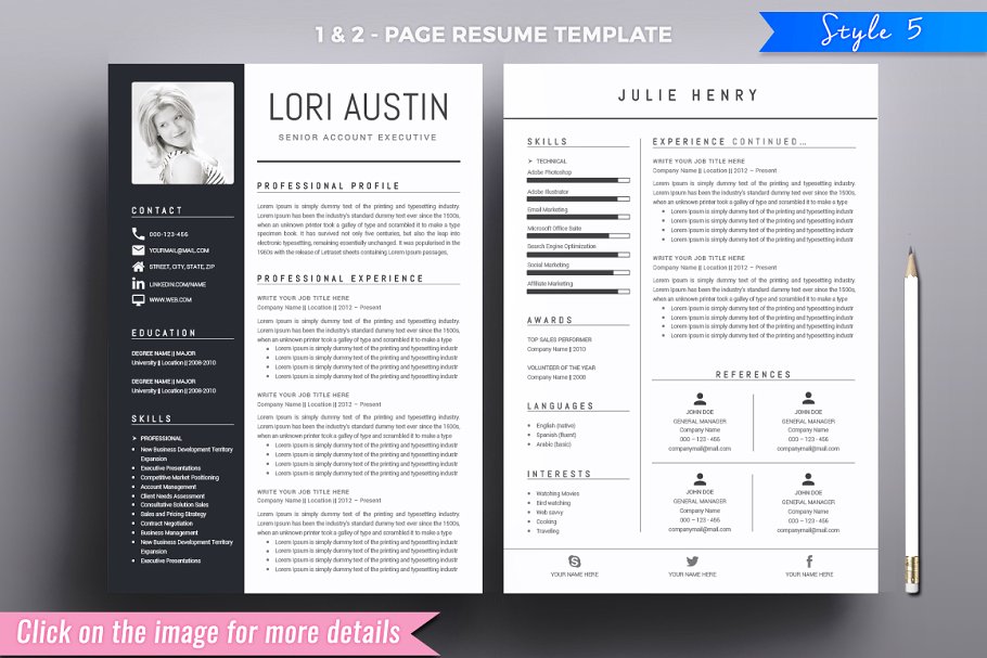 专业时尚的简历模板 Resume CV Template #