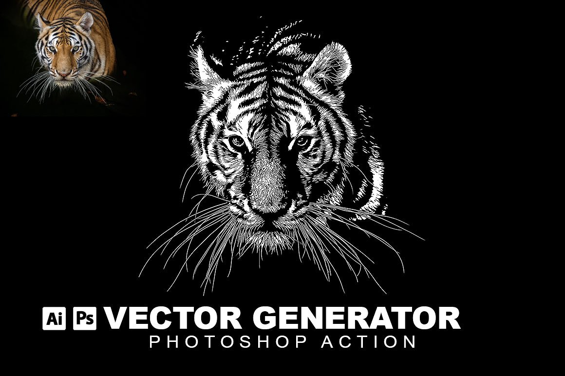 照片素描画处理的PS动作下载Vector Generator