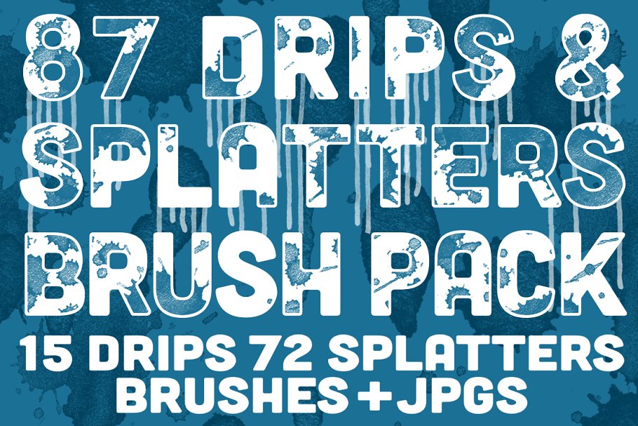 滴水和飞溅PS笔刷包 Drips Splatters Bru