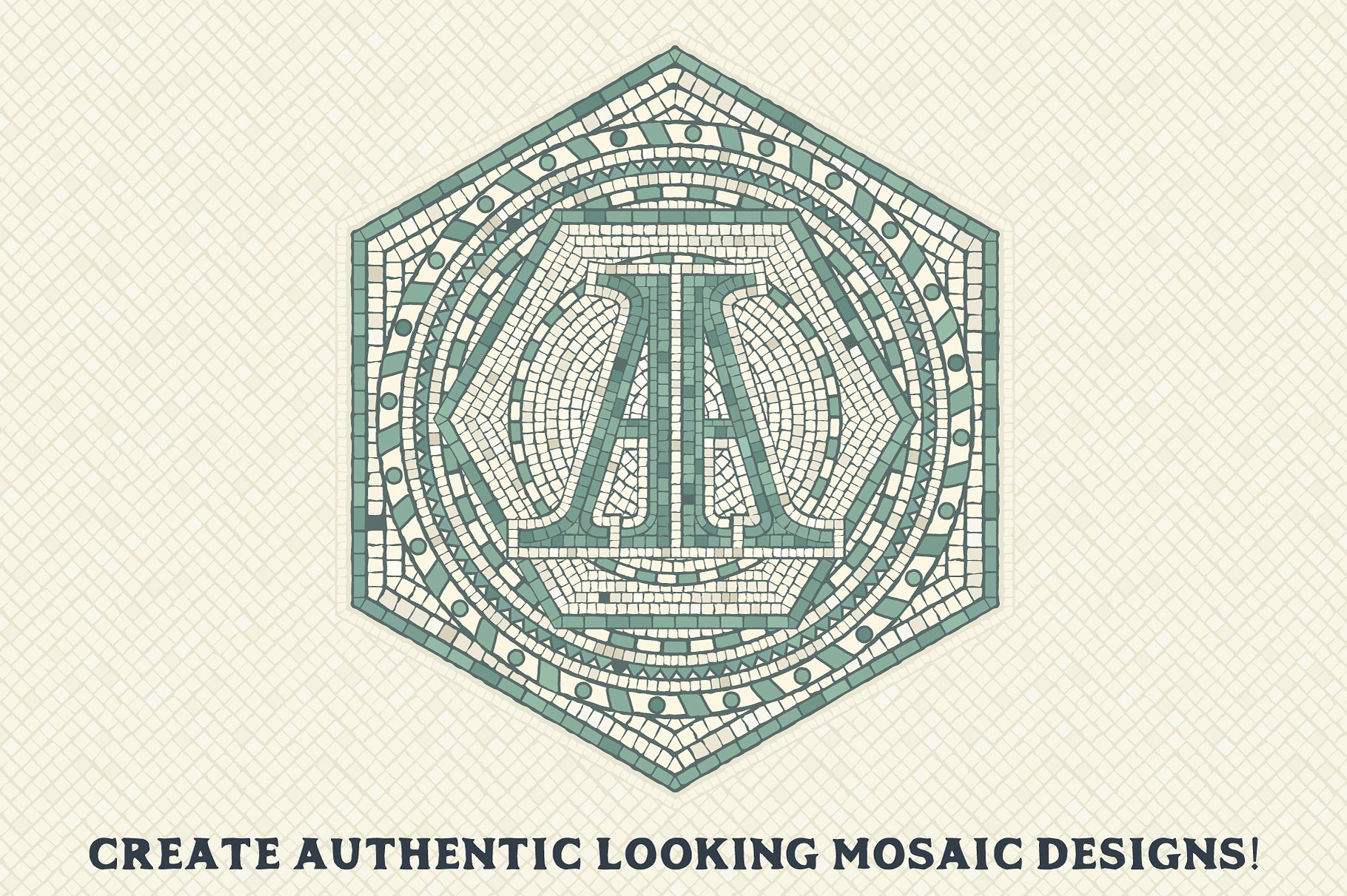 独特的马赛克瓷砖刷制造商画笔图案Mosaic Maker -