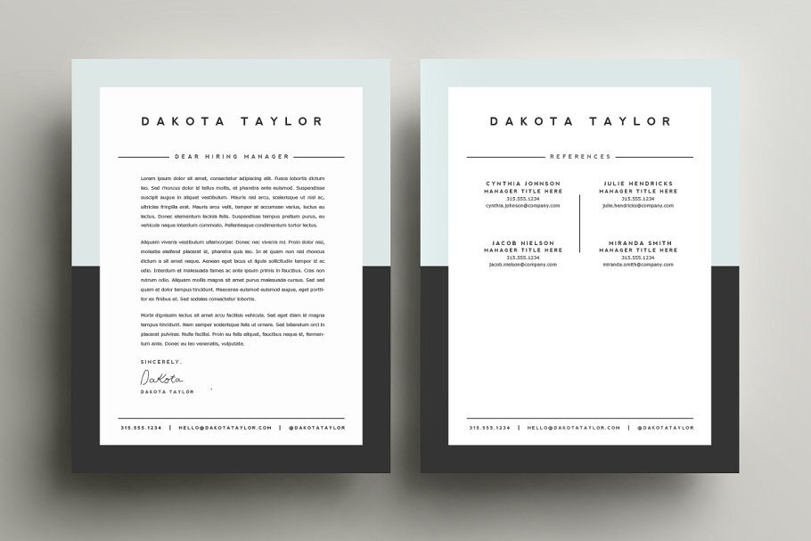 简洁的简历模板 Resume Template 4 Pack