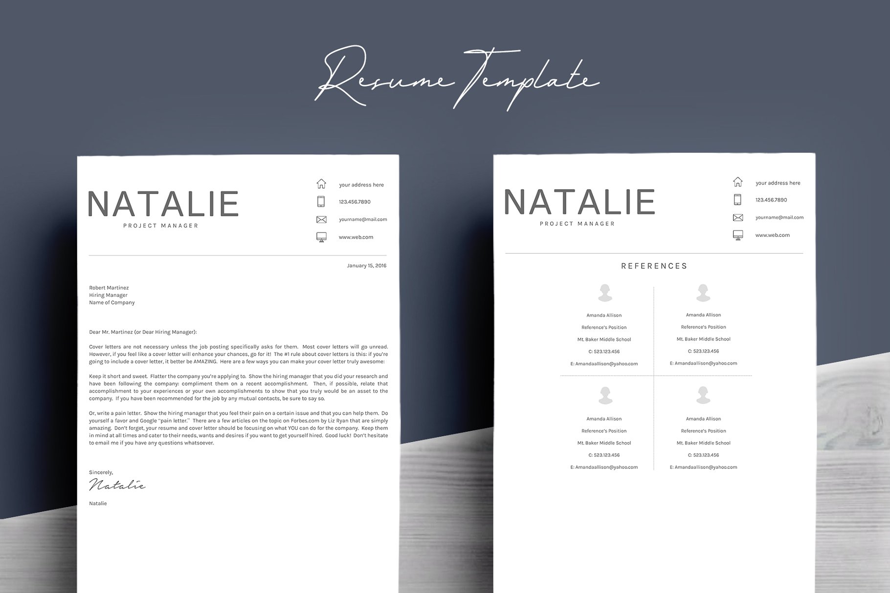 专业的简历模板 Resume Template 5 Page