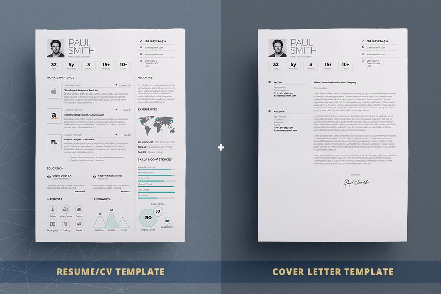 信息图表的简历模板下载 Infographic Resume