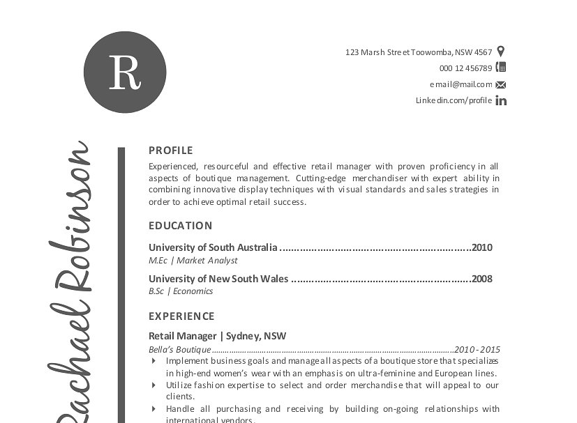 简单的Word简历模板 Simple resume for