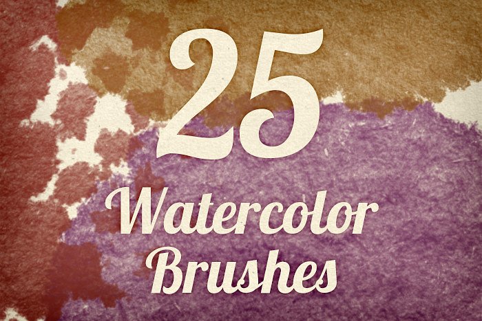 25个超高分辨率水彩笔触刷包Watercolor Strok