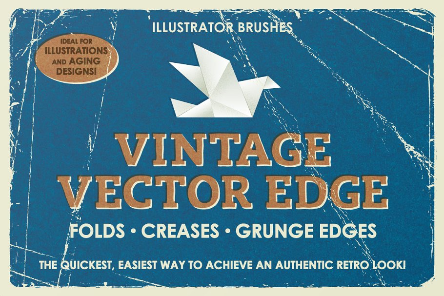 经典折痕的画笔素材 Vintage Vector Edge