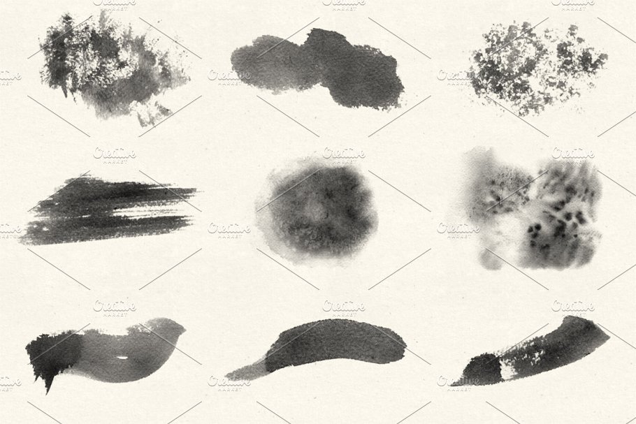 混合效果的艺术笔刷 Mixed Art Brush Pack