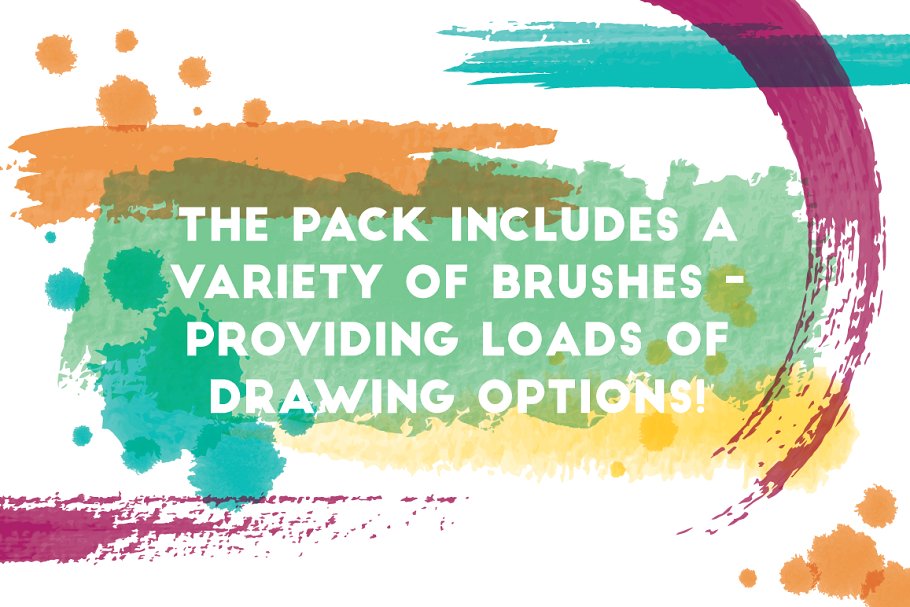 水彩笔刷素材包 Watercolor Brushes #87