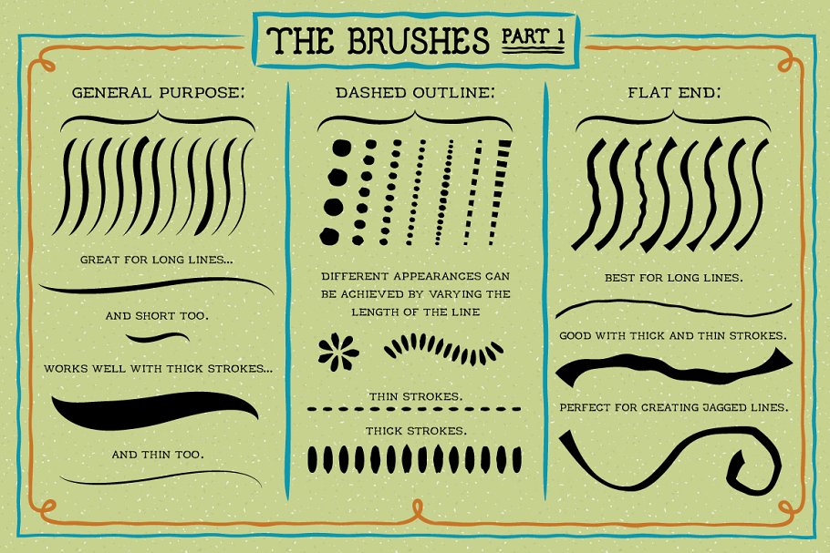 墨西哥传统纹样笔刷 Outline Brushes #123