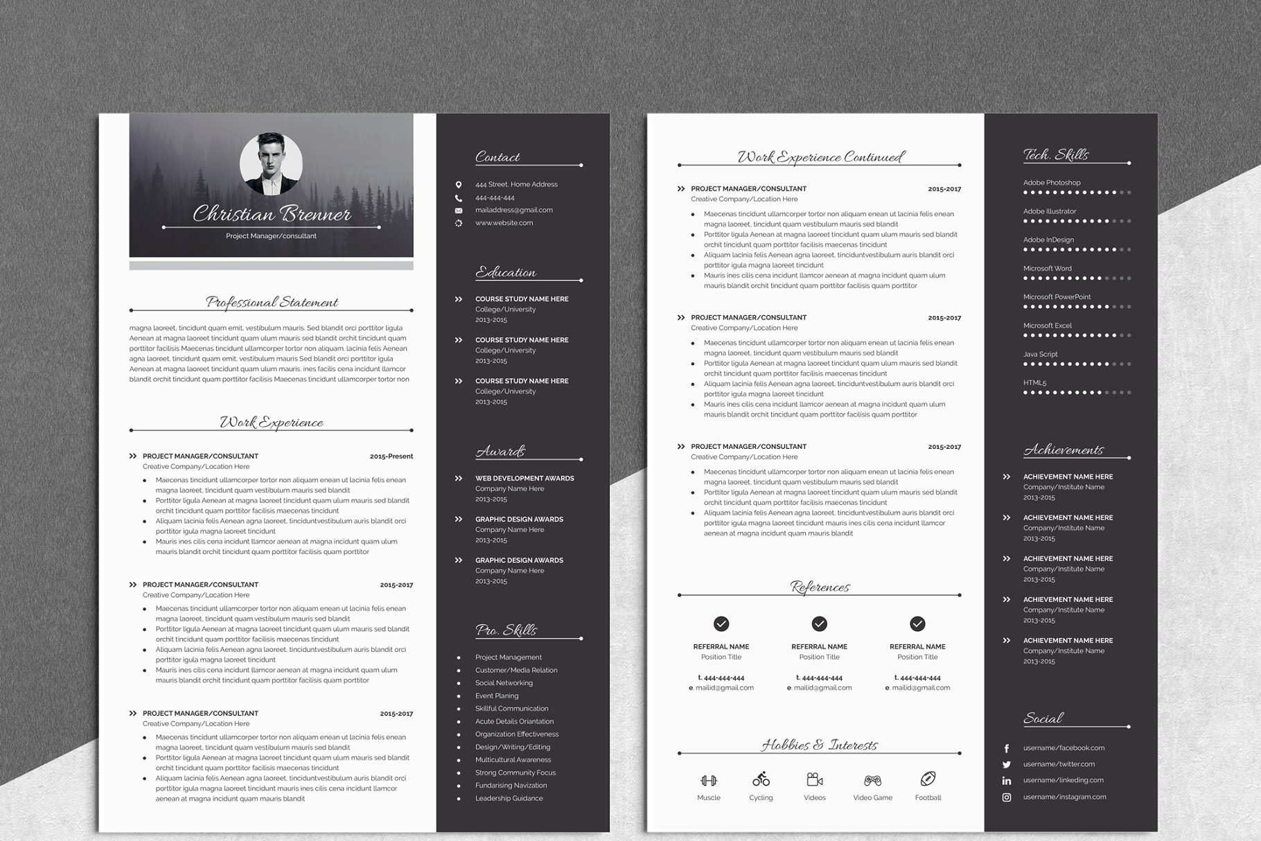 现代简历模板 Modern Resume Template