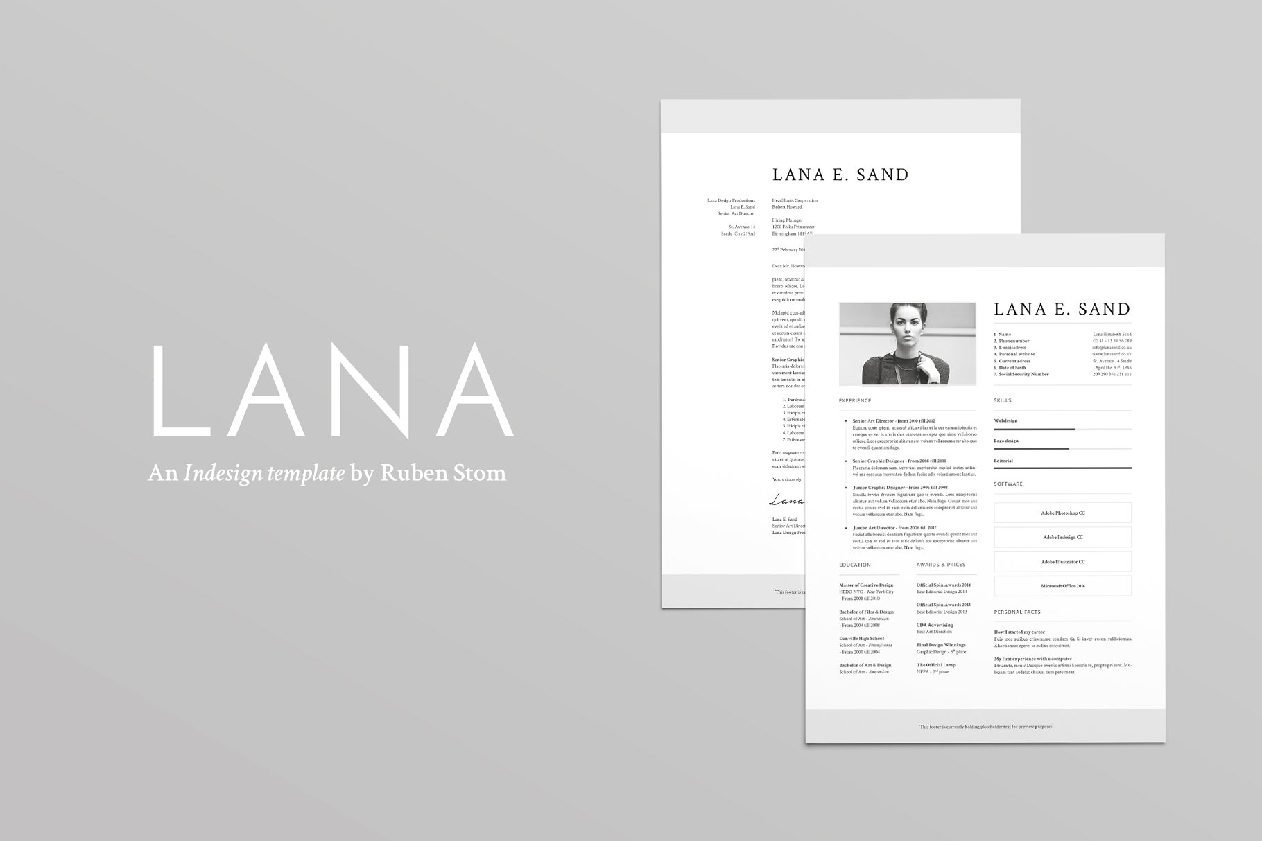 极简主义简历模板 Lana’s Resume Templat