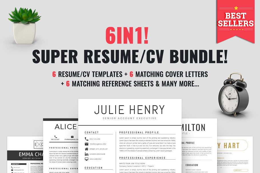 超级简历模版六合一 Resume CV Bundle #13