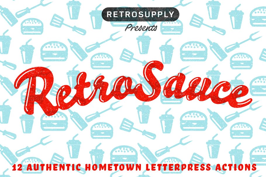 餐厅元素生成动作 RetroSauce Letterpres