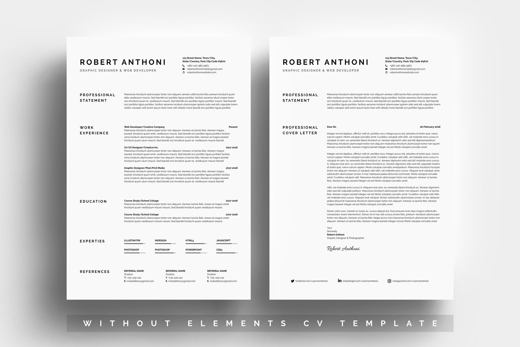 创意性简历模板 Creative Resume CV Tem