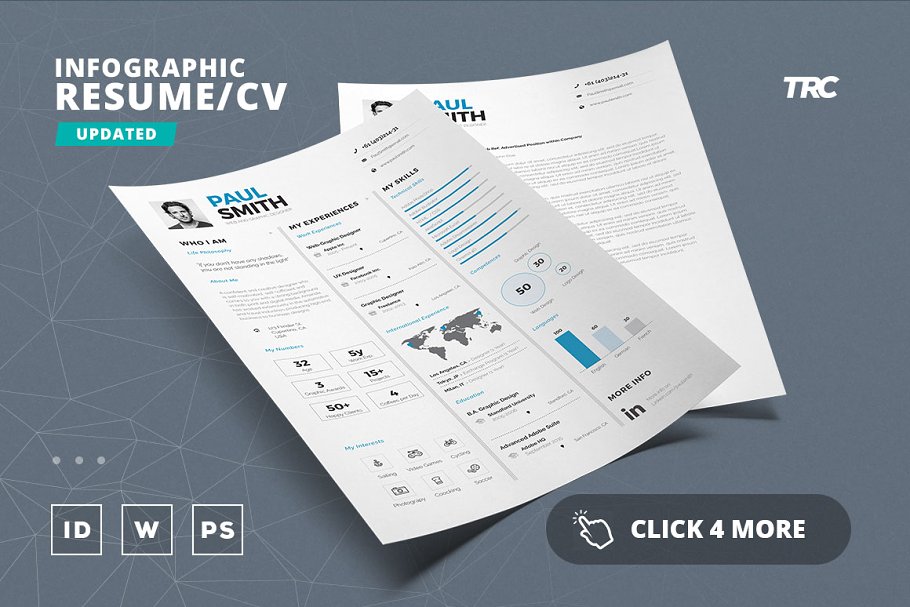 信息图表简历模板 Infographic ResumeCv