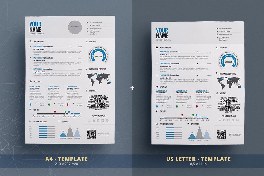 个人简历信息模板 Infographic ResumeCv