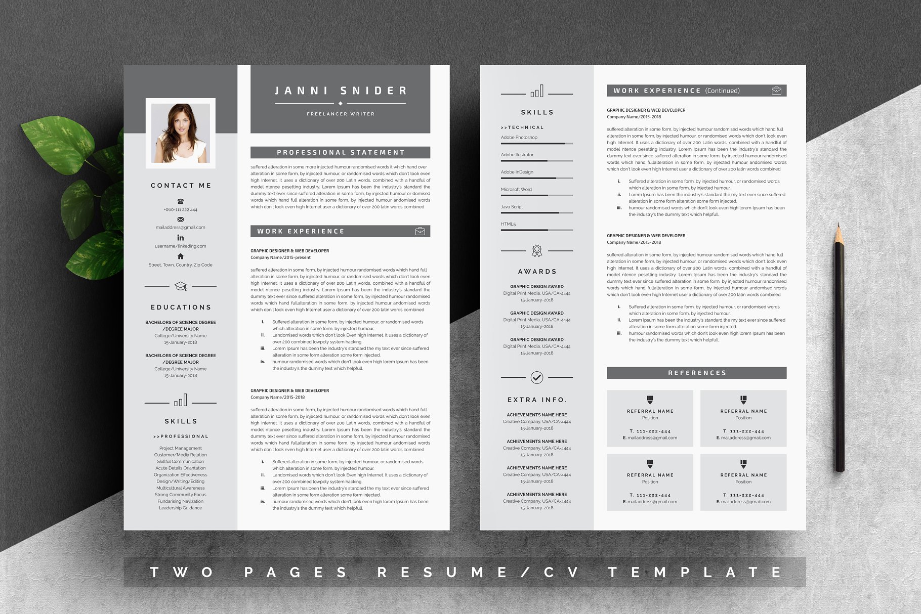 个人求职简历模板 Word Resume Template