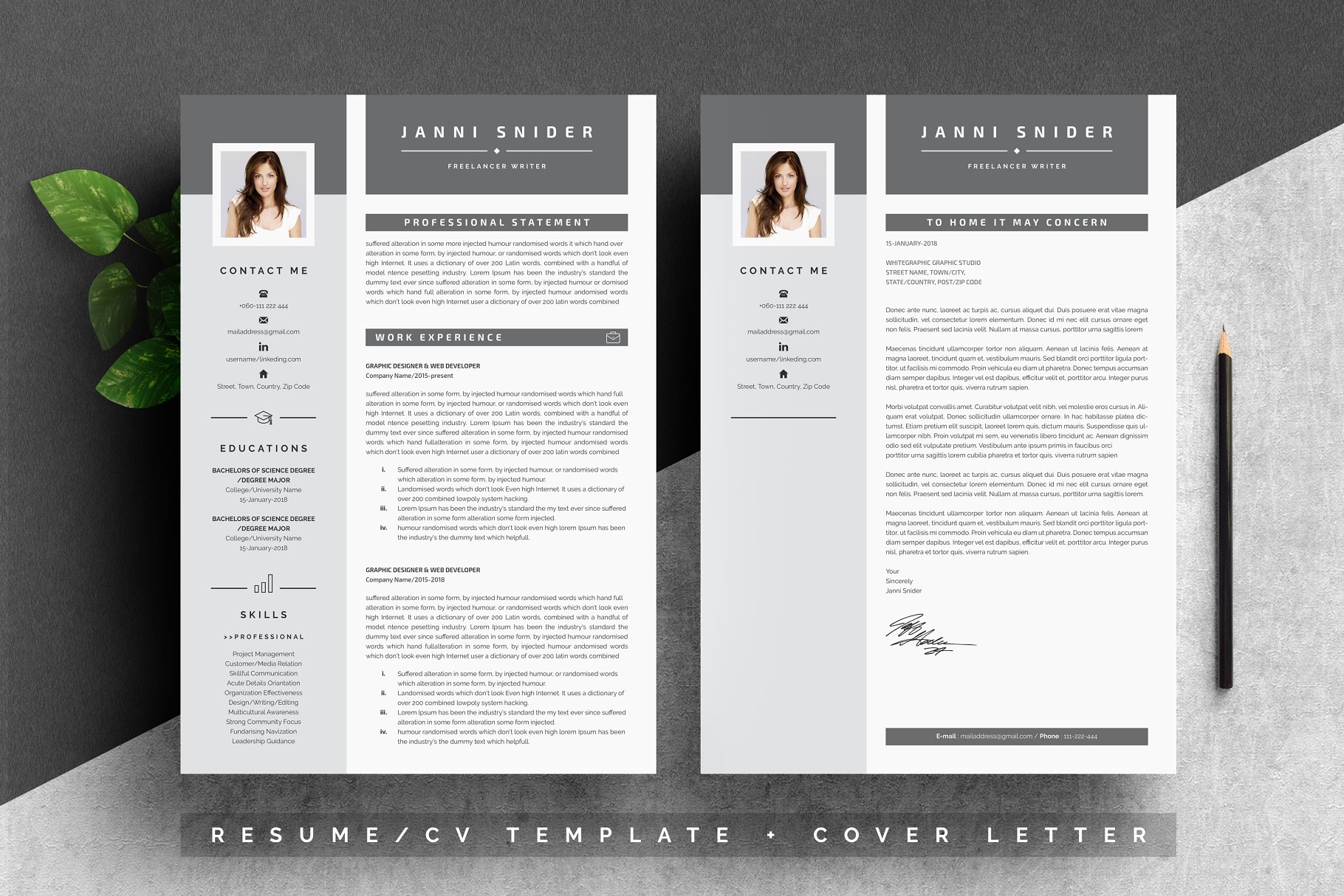 个人求职简历模板 Word Resume Template