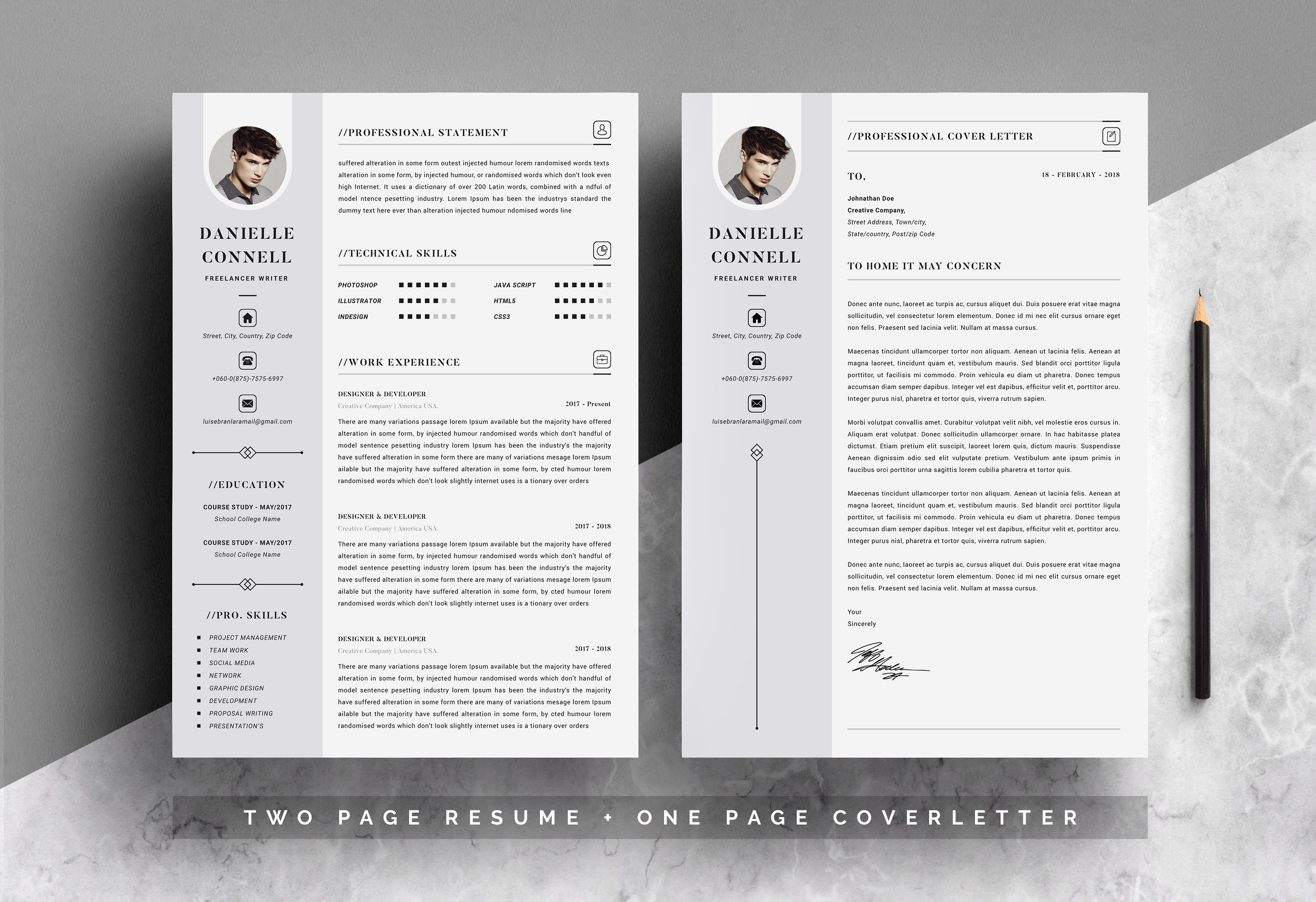 创意专业的设计简历模板 Creative Resume Te