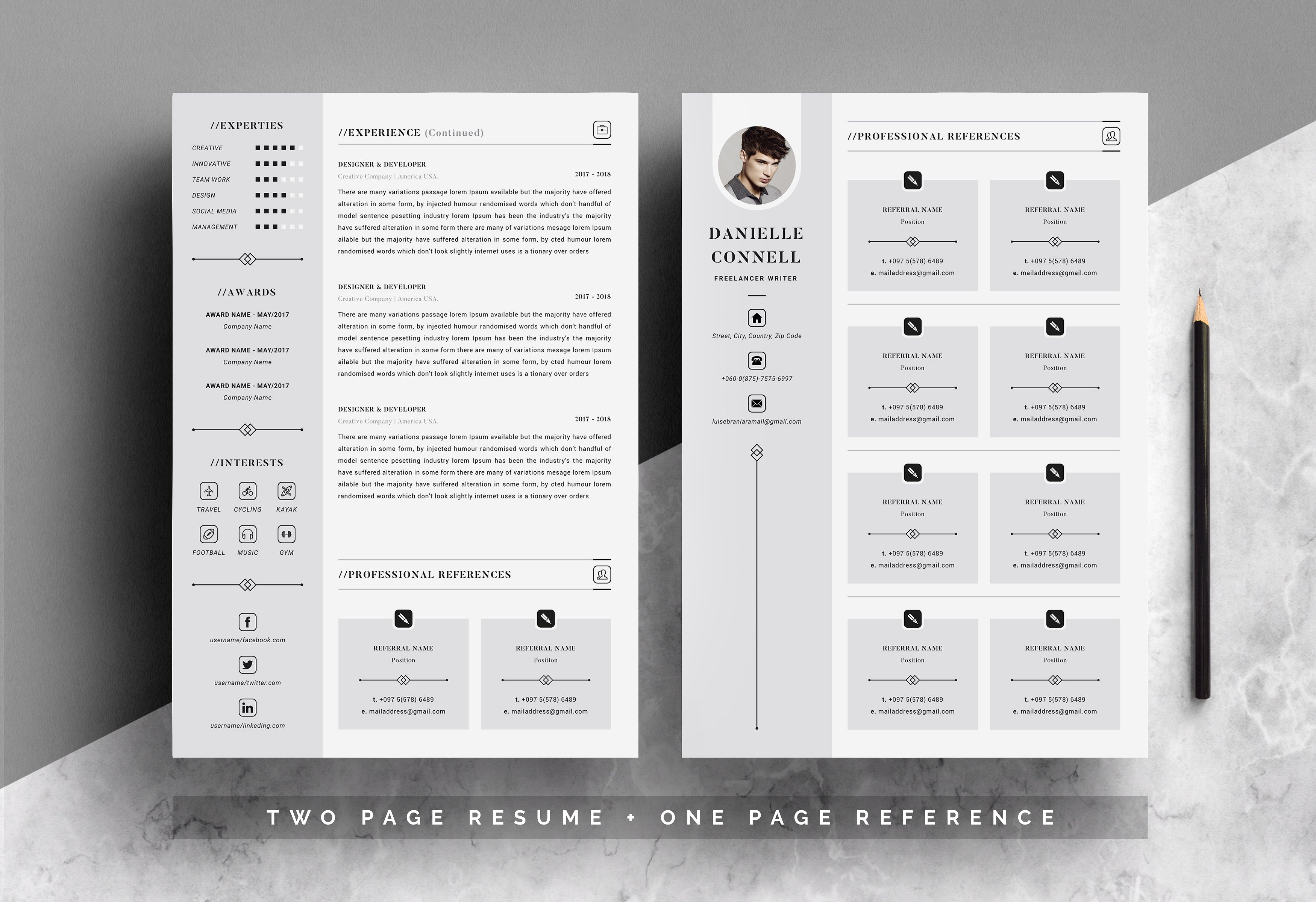 创意专业的设计简历模板 Creative Resume Te