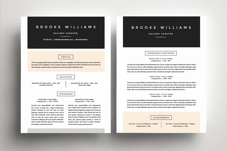 时尚简历模板 Resume Template 4 Pack