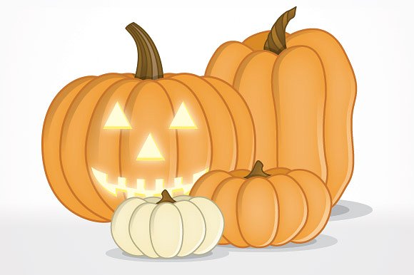 南瓜头矢量插画 Jack-O-Lantern Pumpkin