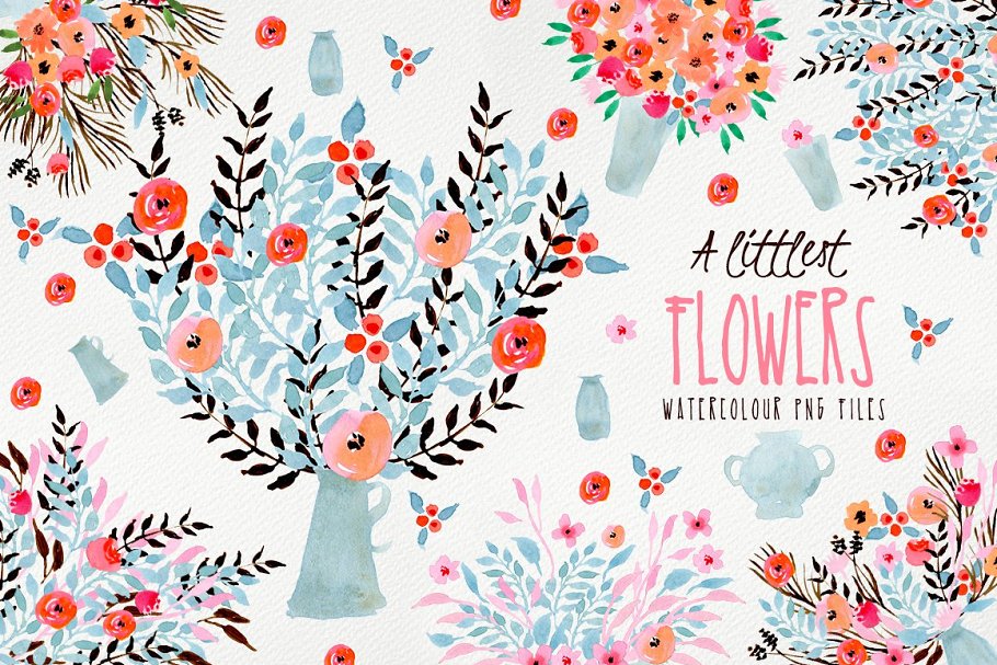 花卉图案素材插画 A Littlest Flowers #9