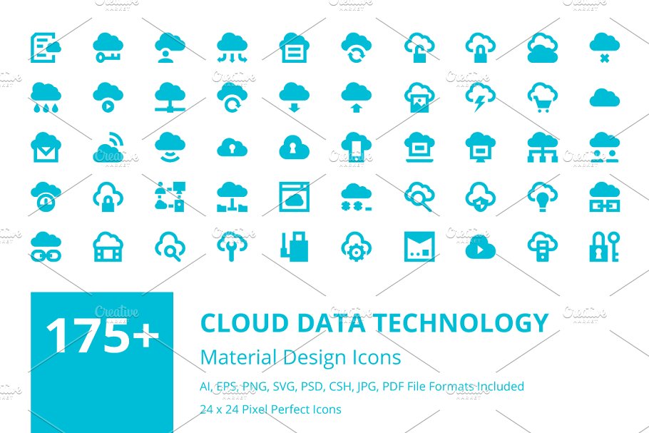 数据云技术图标素材 175  Cloud Data Tech