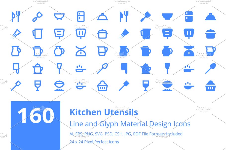 厨具材质图标素材 160 Kitchen Utensils
