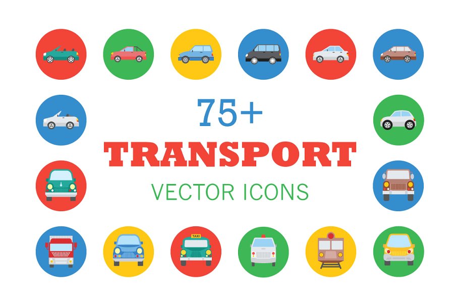 交通车辆运输图标下载 75 Transport Vecto