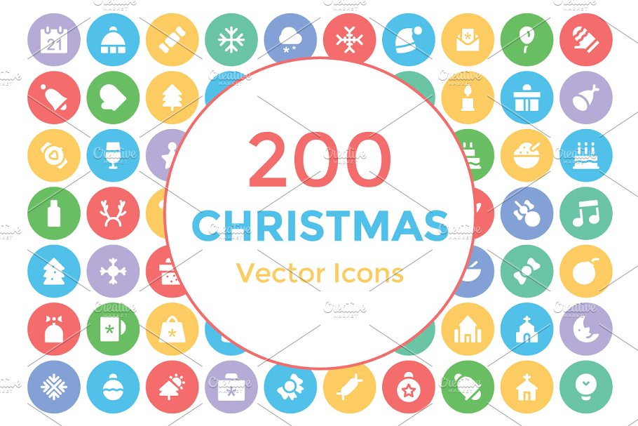 圣诞节图标素材 200 Christmas Vector I