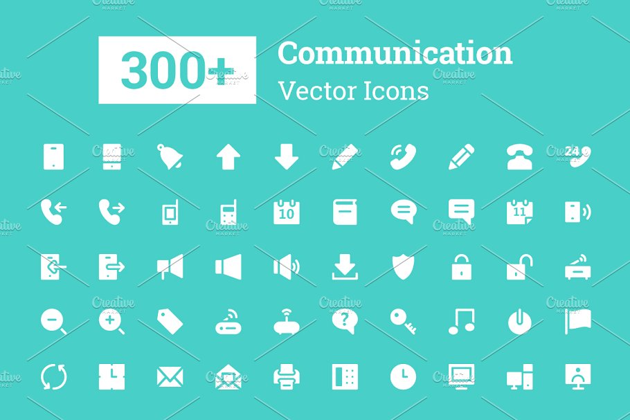 通讯矢量图标素材 300 Communication Ve