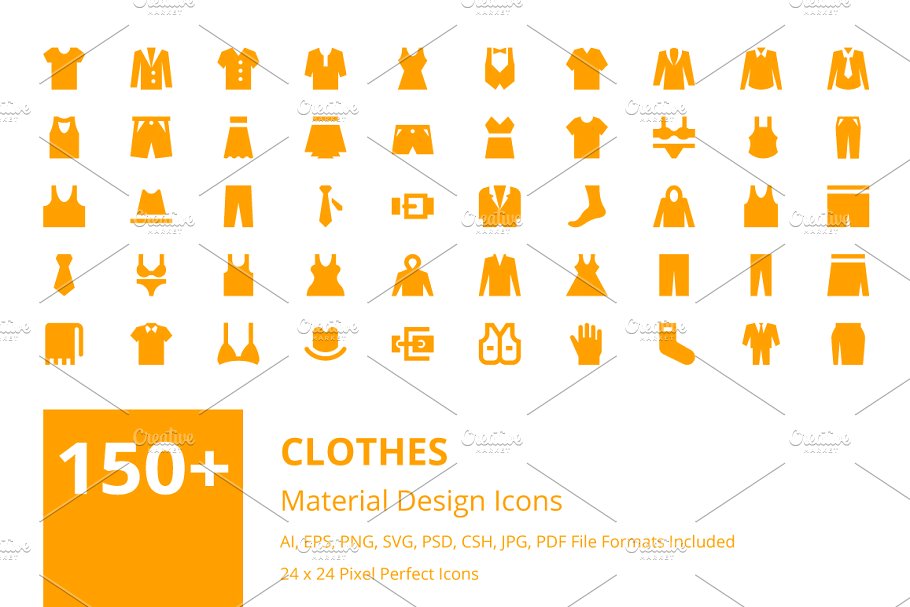 服装面料设计图标下载 150 Clothes Materi