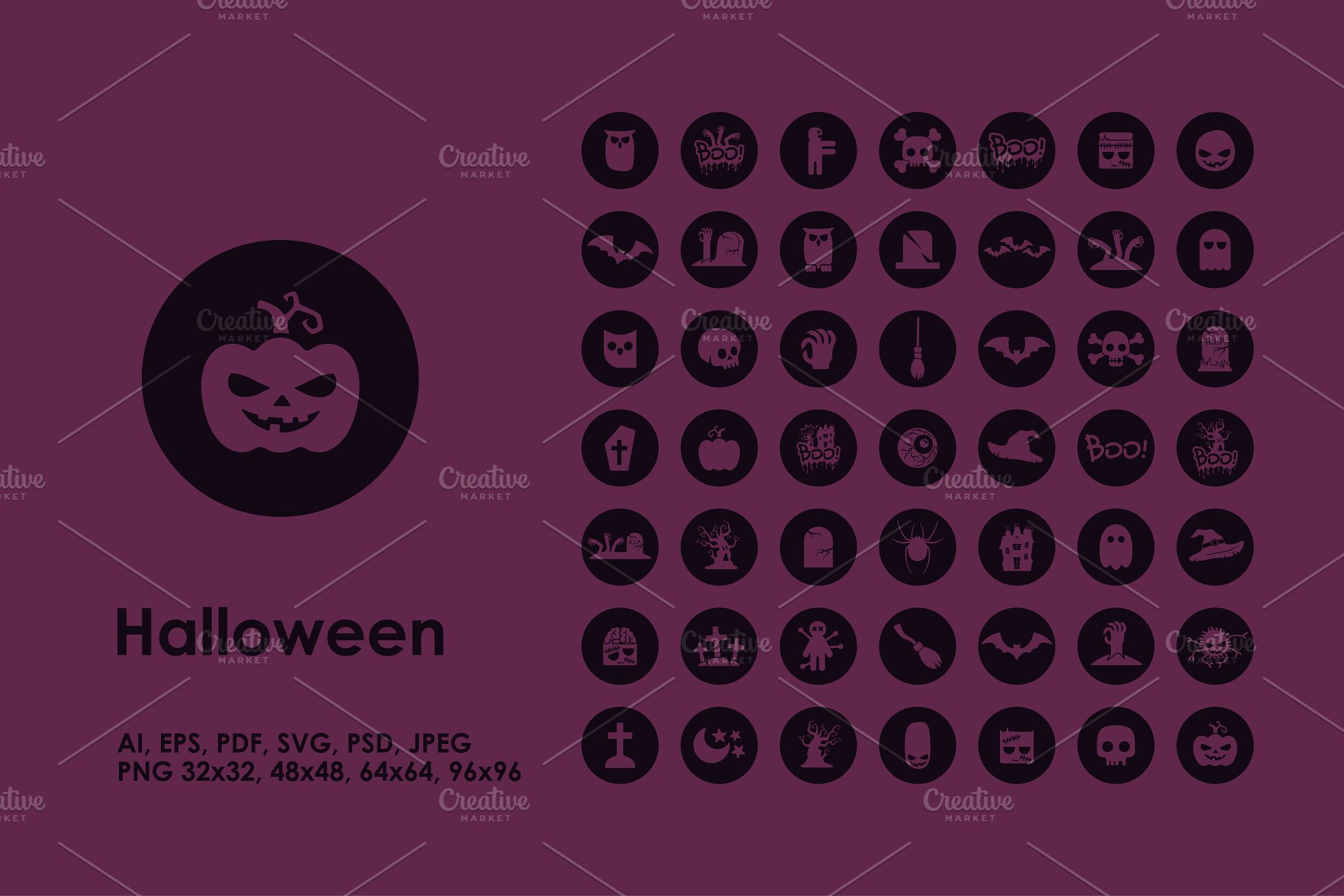 万圣节矢量图标素材 Halloween icons #136