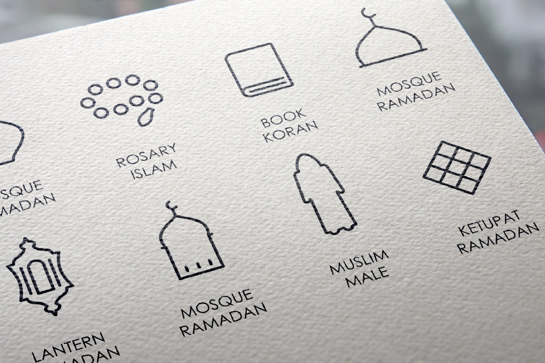 阿拉伯图标素材 Ramadan thinline icons