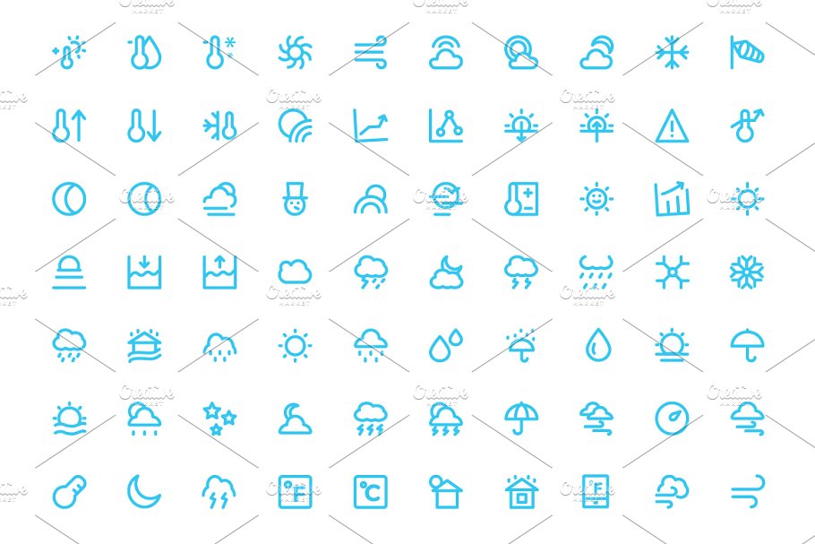 天气图标素材 125  Weather Icons Set