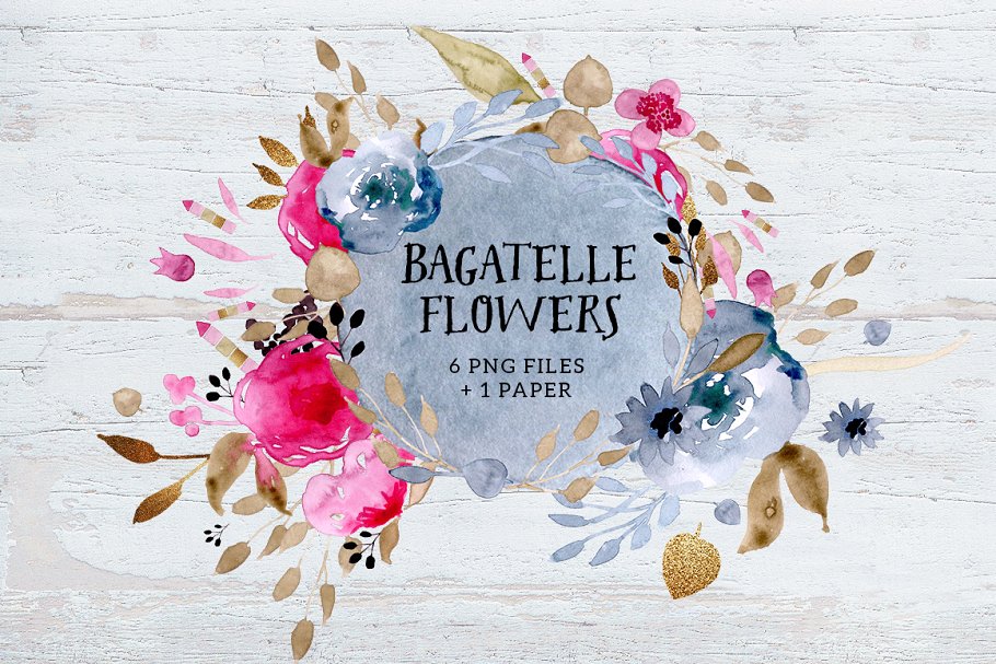 水彩花卉插画素材 Bagatelle Flowers #14